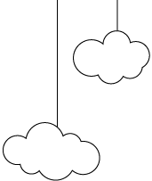 שני עננים מצוירים בשחור לבן