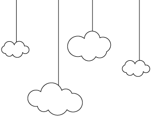 ארבעה עננים מצוירים בשחור לבן